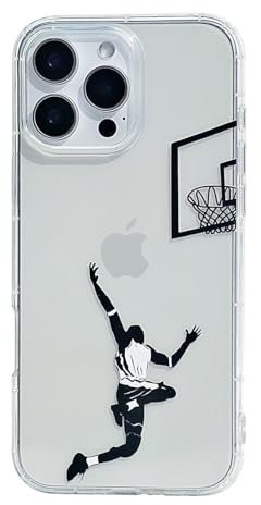 Keyihan Transparente Hülle für iPhone 14 Pro 6,1 Zoll, Slam Dunk Basketball Muster Case für Fans, Weich TPU Silikon HandyHülle, Dünn Slim Durchsichtig Klare Design Schutzhülle Stoßfest Anti-Kratz