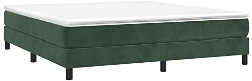 vidaXL Bettgestell, Polsterbett Bett für Schlafzimmer, Bettrahmen mit Lattenrost Stützbeinen, Schlafzimmerbett Doppelbett, Dunkelgrün 160x200cm Samt