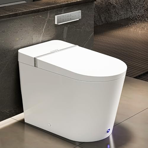 Casta Diva Intelligente Toilette mit eingebautem Bidet, automatisches Öffnen und Schließen der Hände, breiterer beheizter Sitz, Fußsensor, automatische Entladung außerhalb des Sitzes, Steuerung