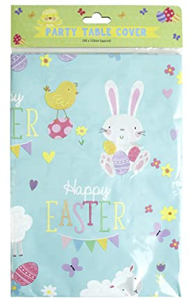Eurowrap Happy Easter Tischdecke, Hasen, Küken, Schaf, Partygeschirr, 180 cm x 120 cm