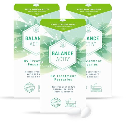 Balance Activ BV Pessaries, Bacterial Vaginosis Treatment for Women, 3 Pack | BV treatment for women, rapidly relieve unpleasant odour, discomfort & discharge; Antibiotic-free; 21 single-use pessaries