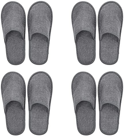 Kiuiom Ciabatte Ospiti, Chiuse, Antiscivolo, 4 Paia Pantofole Spugna, per Gli Hotel Spa Unisex