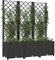 Festnight Fioriera da Esterno, Fioriera con Grigliato, Fioriera da Giardino Spalliera in PP Nero 120x40x136 cm