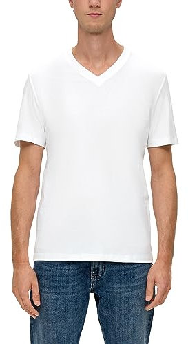 s.Oliver Herren 2135707 T-Shirt Kurzarm, 0100 weiß, M