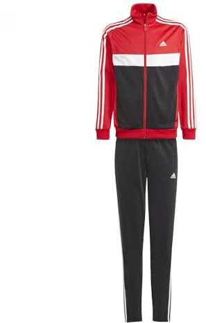 adidas Unisex Kinder Essentials 3-Stripes Tiberio Track Suit, better scarlet/white/black/white, 11-12 Years