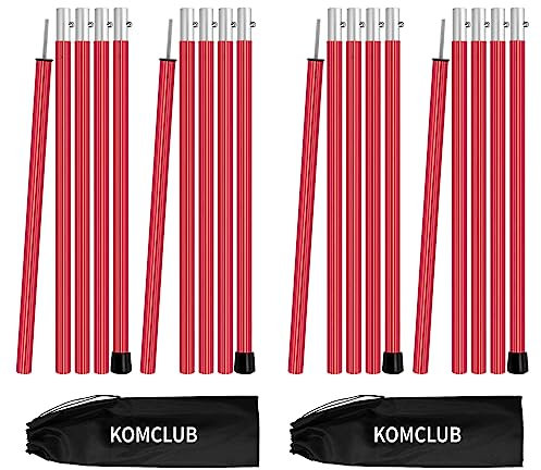 KOMCLUB Zeltstangen Tarpstangen 4er-Set-Teleskopstangen aus Aluminium für Zeltfliegen Tarps, Leichte, Einstellbare Ersatz-Zeltstangen Outdoor-Sport-Camping 1.9m