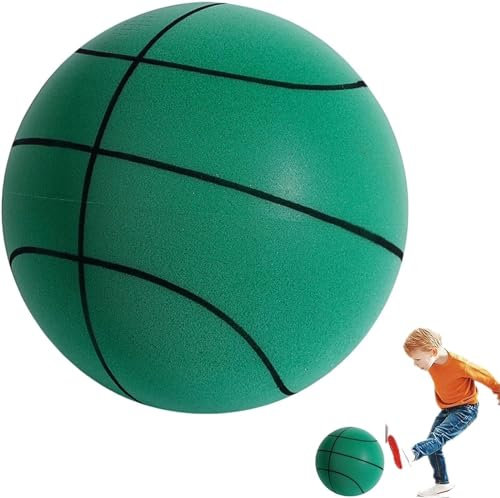 MEFESE Hushhandle Silent Foam Basketball, Hush Handle Basketball, Indoor Training Foam Ball, Low Noise Basketball Foam Sports Balls, Lightweight and Easy to Grip (Color : Green, Size : 18cm)