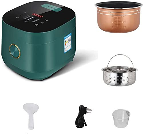 Olla arrocera y Olla de arroz escurrida con bajo Contenido de azúcar 3/5L Revestimiento Antiadherente de Aluminio de Gran Capacidad para Dormitorio Familiar(Green 5L)