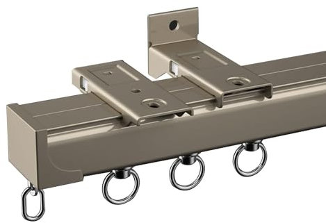 Vorhangschiene Metall Gardinenstange Gardinenschiene Vorhang Deckenschiene Gardinenleiste Wandbefestigung Gardinenstange Gardinen für Schlafzimmer, Wohnzimmer,Yellow f,220cm/86.6in