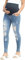 Maacie Pantalon de maternité en jean extensible - Taille haute - Pour femme enceinte, Noir et bleu clair., L