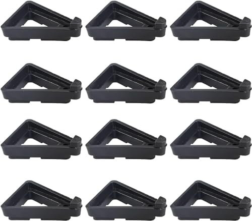 yenlk 12 Pcs Pot feet for outdoor plant pots and flowers, with a custom non-slip surface grip, Triangle Hollow Pot-Toe Black