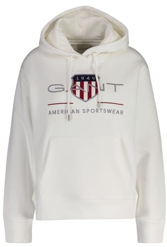 GANT Sweat à Capuche Archive Shield Sweatshirt, Coquille d'œuf, XS Femme