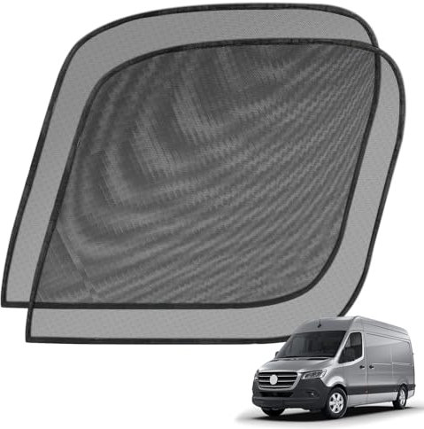 Mosquiteras para Puerta Delantera (par) 2 Piezas Coche Ventana Parasol compatibles con Mercedes-Benz Sprinter High Roof 2007-2024, Transpirable para Ventana de Camping