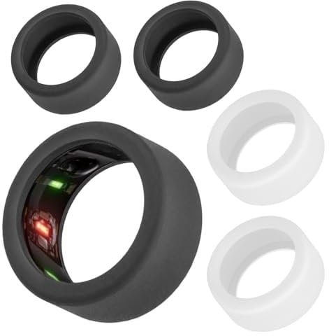 PEUTIER 4st Silikon Ring Hülle Kompatibel mit Oura Ring Gen 3, Rund Ring Schutz Elastisch Ringschutz Smart Ring Schutzhülle Zubehör für Oura Ring Workout (S für 6/7/8/9/10)