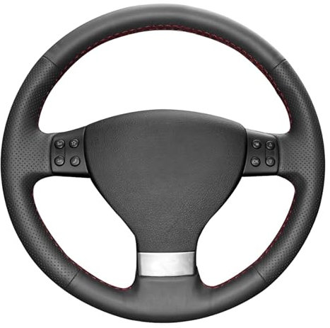 MEWANT Handgenähter Auto-Lenkradbezug für Golf 5(V) 2003-2009/Golf Plus 2004-2009/Polo 2007-2009/Passat 2005-2009/Passat Variant 2005-2010/Caddy/EOS