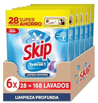 Skip Detergente en Cápsulas Limpieza profunda, 6 x 28 lavados
