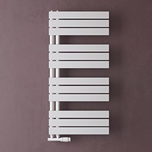 doporro Heizkörper Bad Handtuchheizkörper 104x50cm Badezimmer Badheizkörper Badheizung Handtuchtrockner Handtuchwärmer Seitenanschluss Weiß
