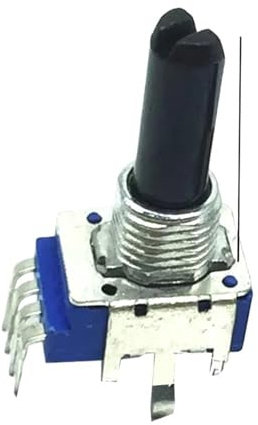 Potentiometer 5pcs RK11 Type B1K B5K B10K B50K B100K B250K 4pin Electronic Organ Audio speaker Volume control potentiometer 18MM half axis(10K Ohm)