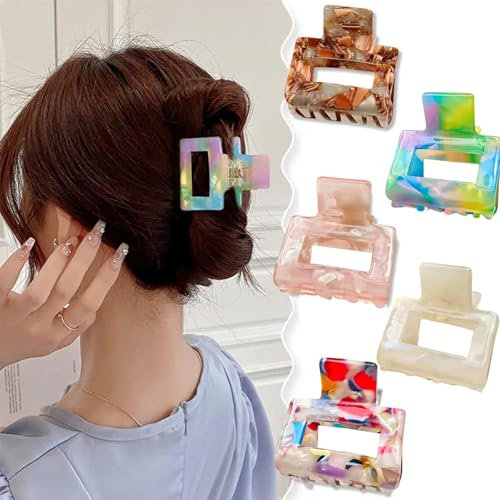 4 StüCk Haarklammer Bunt Klein Krallenklammern Claw Clip Starker Halt Rutschfeste Haarklammern Für Mittleres Und DüNnes Haar