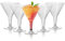MATANA 96 Premium Plastic Martini Cocktail Glasses with Silver Glitter (210ml) - Elegant & Reusable - Manhattan, Margarita, Cosmopolitan, Desserts - Weddings, Birthdays, Parties