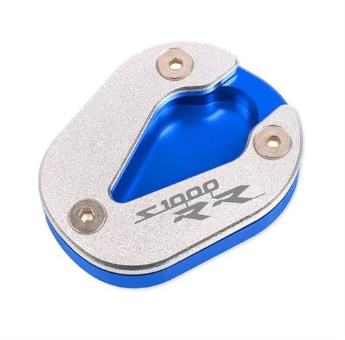 HZBHD Motorrad-Fußpolster, Seitenständerplatte, Seitenständervergrößerung Für B&MW S1000RR S1000 RR S 1000 RR 2019–2022 2023 Ständerpolster(BLAU)