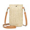 Sacs à Bandoulière,SANGFUN Sac Paille Femme, Pochette Telephone Portable Femme, Sacs à Bandoulière Tissés,Sacs Tissés en Paille Tissée Décontractée Sacs Bandoulière en Paille pour Voyage/Vacances