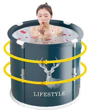 Baignoire portable – Baignoire pliable pour adultes | Baignoire spa pliable pour adulte | Baignoire pour étudiants, maison, camping | Baignoire à glace pour adultes et