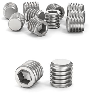 ORTAVA 20 Stück Madenschrauben, Gewindestifte M5 x 5 mm DIN 913 / ISO 4026 mit Innensechskant (ISK) und Kegelkuppe, Madenschraube Edelstahl(Silber)