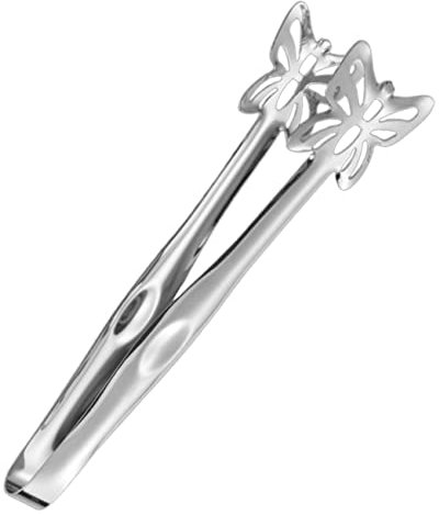 Grillzange aus Edelstahl Zange Schere Süßigkeiten lustige Eiszange Essenszange Koch Zange küchenzange steakmesser rostfreie Zange Buffet Food-Clip Rostfreier Stahl Silver PHENOFICE