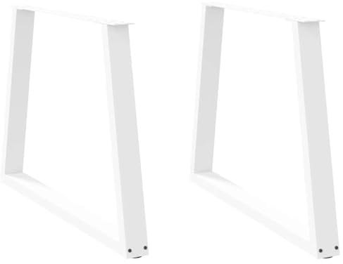 vidaXL Pieds de Table à Manger en Forme de V, 2 pièces, Blanc, 100 x (72-73,3) cm, Acier