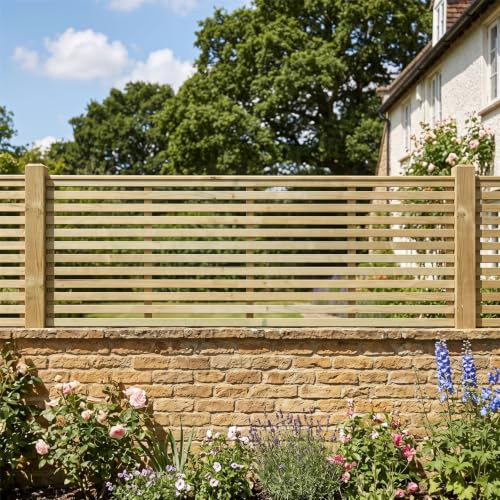 Fence Panel Topper 6ft x 2ft Vogue Slatted Garden Trellis Wooden 4pk