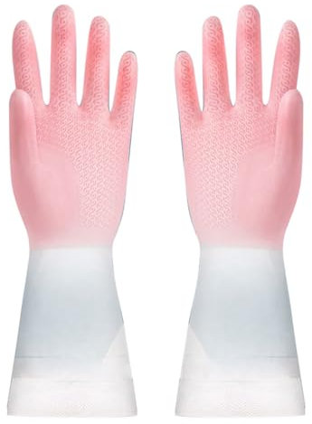 YULEESIYIP Gants de lave-vaisselle de cuisine Latex multifonctionnel pour le nettoyage des ménages (L)