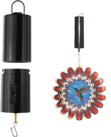 Windspiel Motor, Mobiler Batterie Motor, Hängender Batteriemotor, Schwarzer Rotierender Motor, Batteriebetriebener Windmotor Für Windglocke, Windspiel, Gartendekor-Zubehör, 12,5x4,5x4,5cm