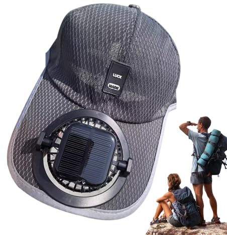 Euyehn Solar Ventilator,Sonnenblockierender Mit Verlängerter Krempe Und Solarventilator - Verstellbarer UV-Scz SonnenFür Wandern, Radfahren, Bergsteigen, Golf &