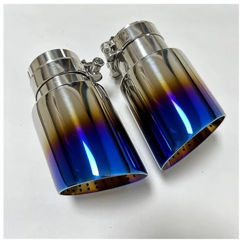 Tubo Scarico Auto 1 Tubo Di Scarico Silenziatore Coda Gola Acciaio Inossidabile Arrosto Blu Nido Di Bocca A Tromba Di Grande Diametro Turbocompressore(60mm-89mm)