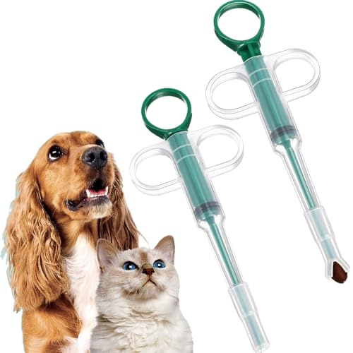 2PCS Pet Pill Plunger Popper ,cat pill popper,cat tablet dispenser. Reusable pill popper for cats. Soft-tipped green pill plungers designed for safe. Easy medication administration to cats and dogs.