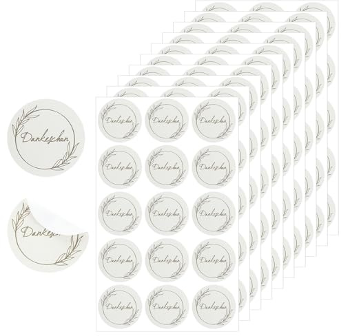 150 Stück Danke Aufkleber,4cm Dankeschön Aufkleber,Selbstklebend Thank You Sticker,für Hochzeit,Geburtstag,Advent,Weihnachten,Lehrerin,Deko für Karten und Geschenke