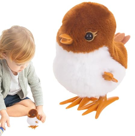 Bird Plush Toy - Plush Sparrow Cartoon Figure, Interactive Jumping Animal, Funny Toy for Encouraging Sensory Movement to Crawl | Great for Acts