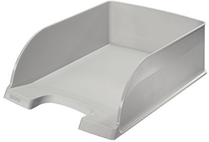Leitz Briefkorb A4 Jumbo, Briefablage mit extra großem Fassungsvermögen in Premium-Qualität, Stapelbares Ablagefach als Schreibtisch-Organizer, Kombinierbar mit Plus-Serie, Weiß, 52330001
