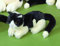 Förster Stofftiere 3470 schwarz-altweiße Katze liegend 20 cm