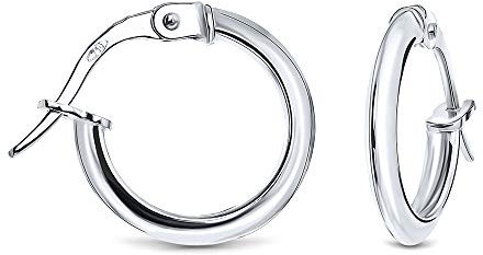 Miore Ohrringe Damen klassische Creolen aus Weißgold 18 Karat/ 750 Gold, runde Ohrschmuck 14 x 14 mm