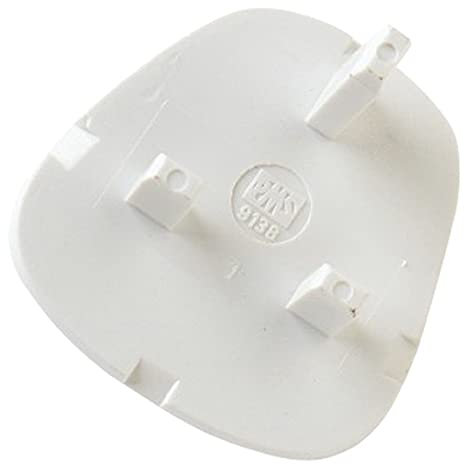 Merriway BH02675 (3 Pcs) Safety Blanking Plug for 13 Amp Socket White Plastic - Pack of 3 Pieces