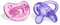 Chicco PhysioForma Ciuccio in Silicone 16 - 36 Mesi, 2 Pezzi, Set di Gommotti Morbidi e Delicati, Supportano la Respirazione Fisiologica e Favoriscono il Corretto Sviluppo della Bocca Rosa/Viola