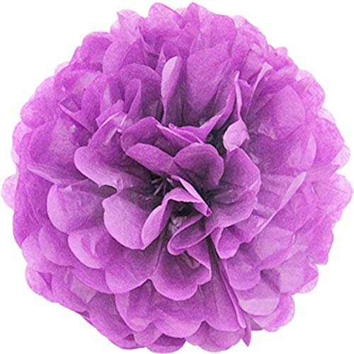 Creativery 1 Papier Pompon 25cm (Flieder/helllila 430) // Pompoms Bommel Papier Kugel Seidenpapier Pom Pom Deko Hängedeko Raumdeko Blumen