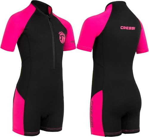 Cressi Little Shark Shorty Wetsuit Black/Pink 2mm 13/14 Age