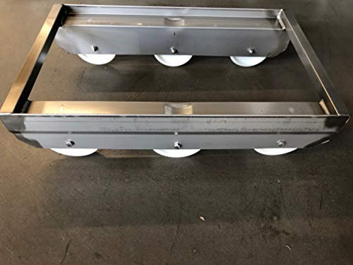 warehouse59 Transportrolli für Eurokisten, Edelstahl, Plattform, Silber, 410x650x155mm, 6 Räder, 200kg Tragfähigkeit