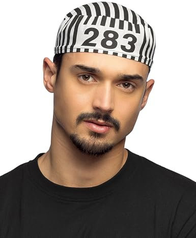 Boland- Gorro de prisionero, Color negro-blanco, talla única (93900) , color/modelo surtido