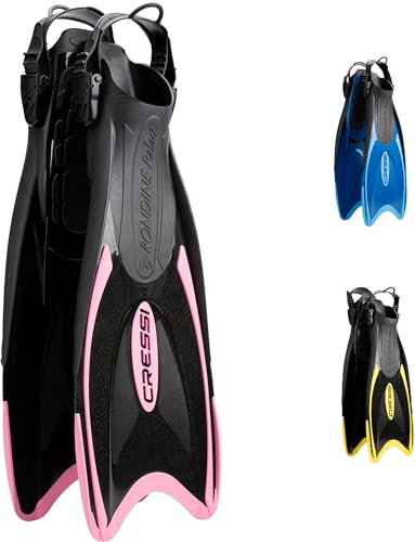 Cressi Palau Fins - Verstellbare Flossen zum Tauchen, Freitauchen und Schnorcheln, Verfügbar für Erwachsene und Kinder, Schwarz/Rosa, 35/38
