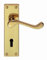 Victorian Scroll Polished Brass Lever Lock Door Handles 150 x 40mm