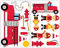 Samunshi® 17x Wandtattoo Feuerwehr Set Wandbilder Kinderzimmer Deko Junge Wandtattoo Kinderzimmer Mädchen Wandsticker Kinderzimmer 2x 16x26cm